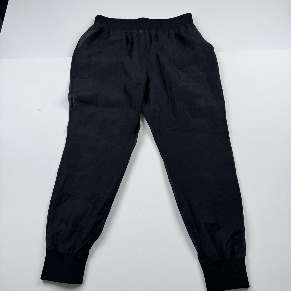 Good American Jogger Pants Womens 3 (30x27) Black Sheer Mesh Elastic Waist